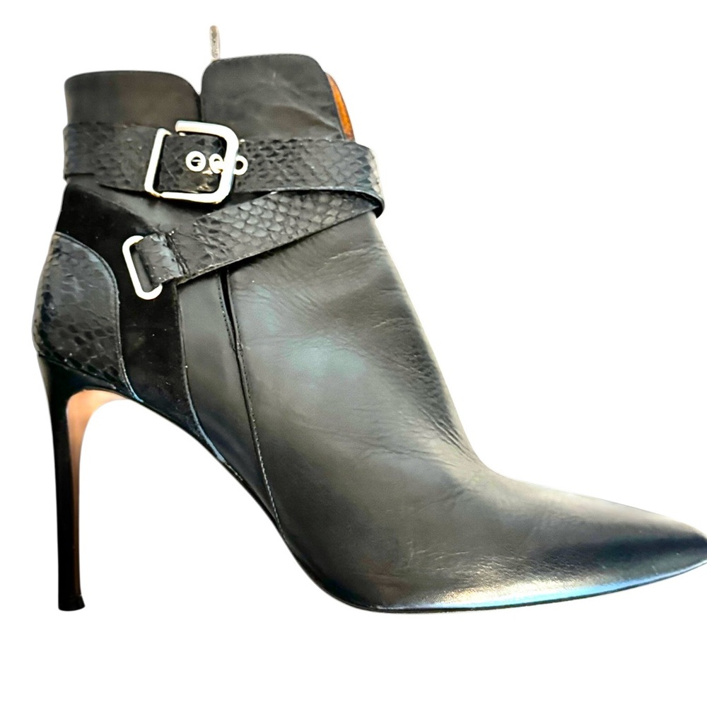 ✨ Donald J Pliner Polina Black Leather/Suede/Python Ankle Boots – Size 10 ✨ - Picture 8 of 16